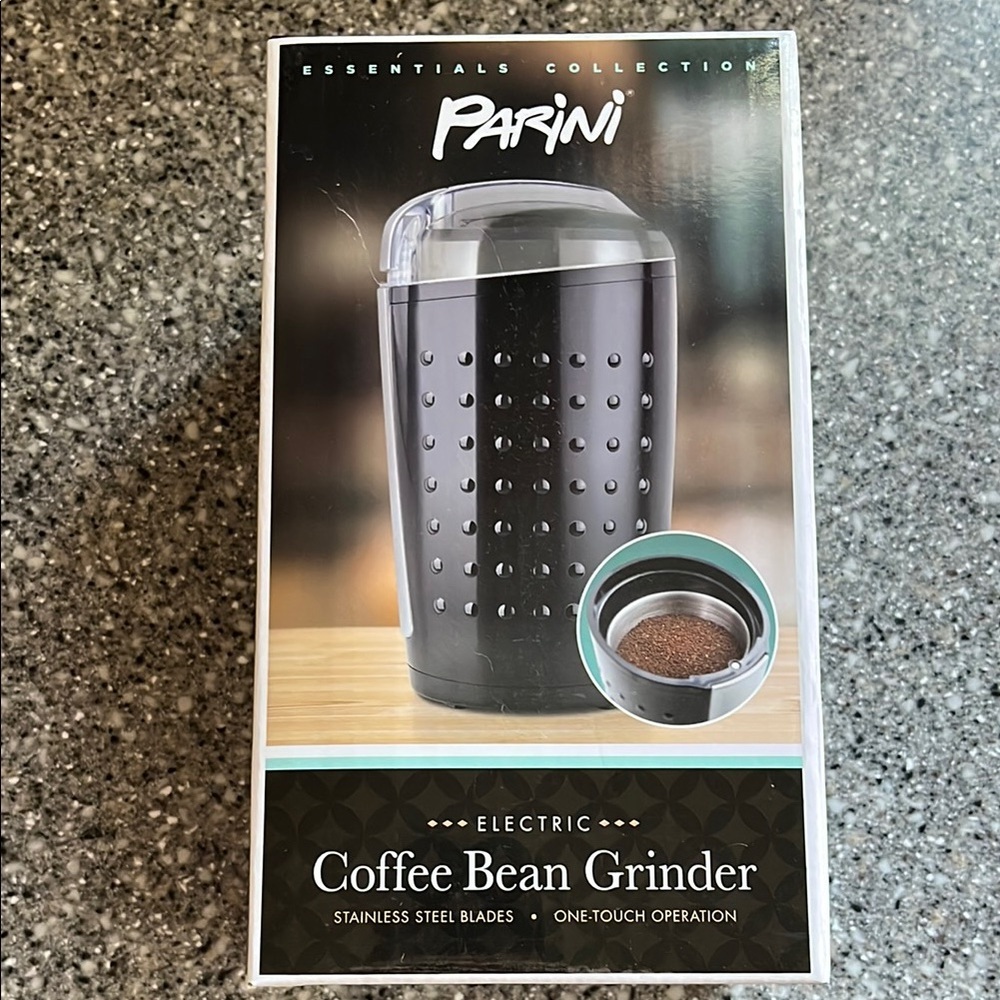 Electric Coffee Bean Grinder - Black and Silver